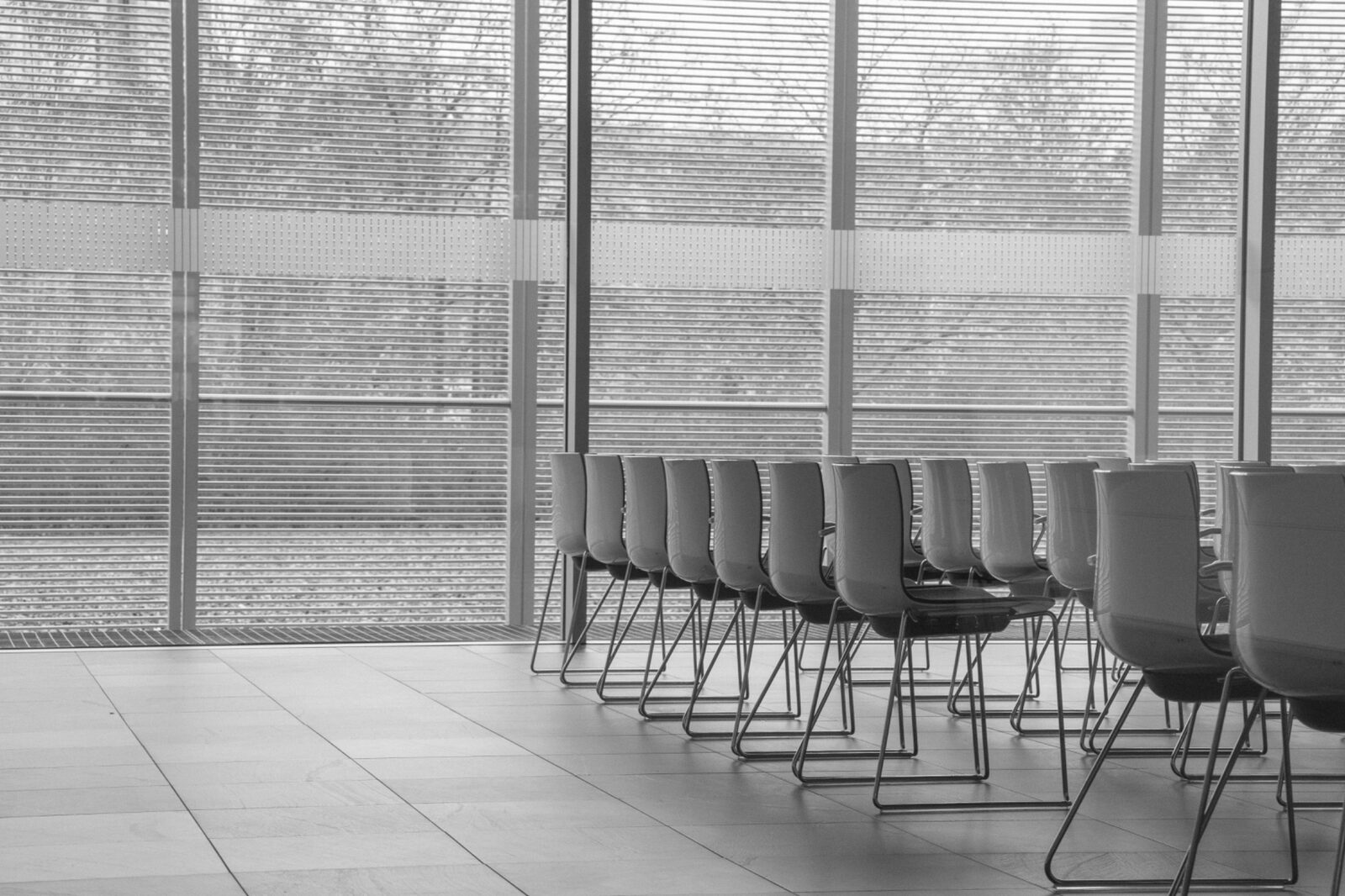 Boardroom chairs in a modern corporate setting